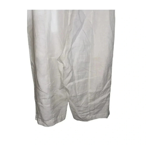 Pure Jill White Linen Wide Leg Cropped Pants Size Large - Picture 5 of 8